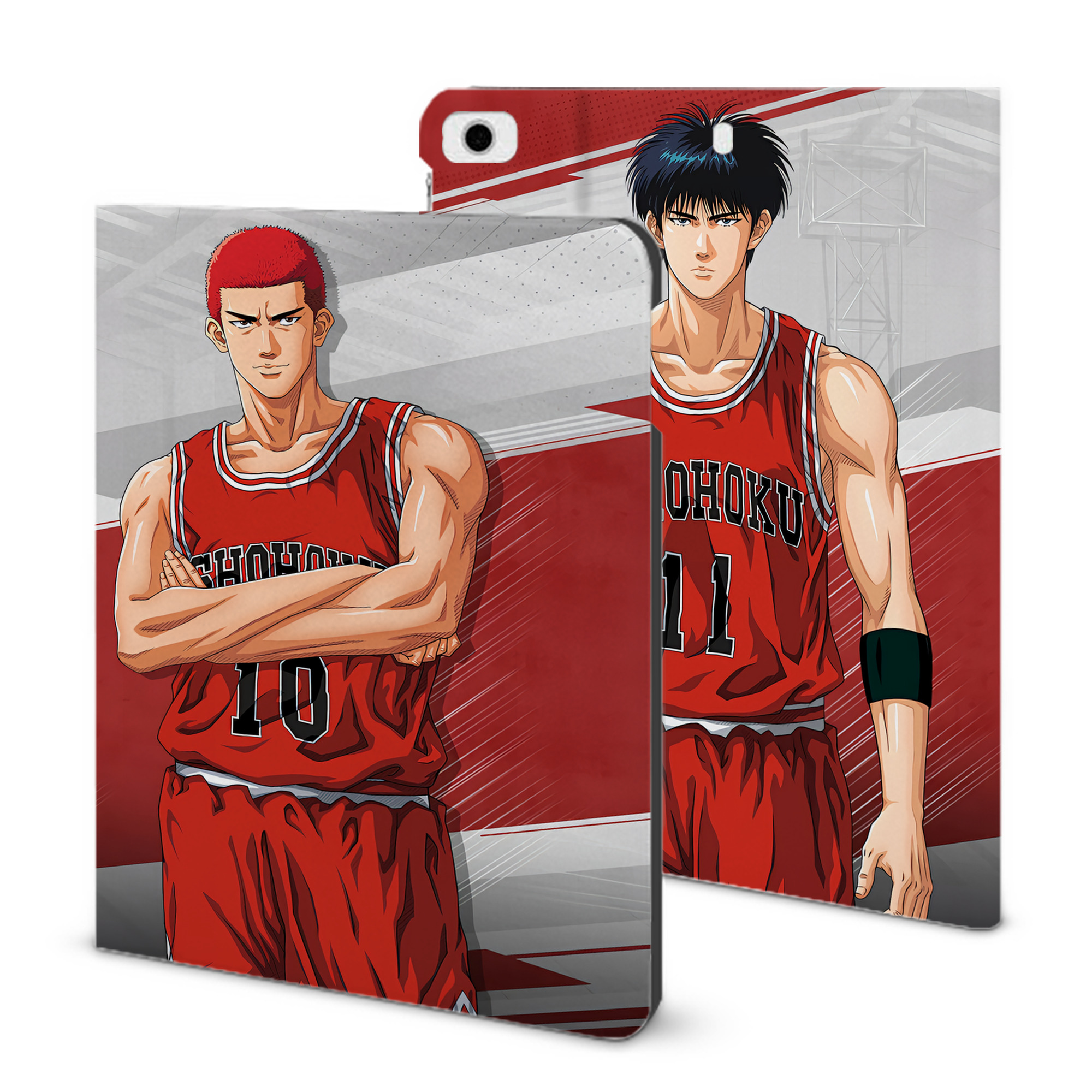 （画像用） SLAM DUNK／スラムダンク IPad ケース ブック型 PUレザー TPU 耐衝撃 軽量 薄型 ペン収納なし 全面保護 IPad 各モデル対応